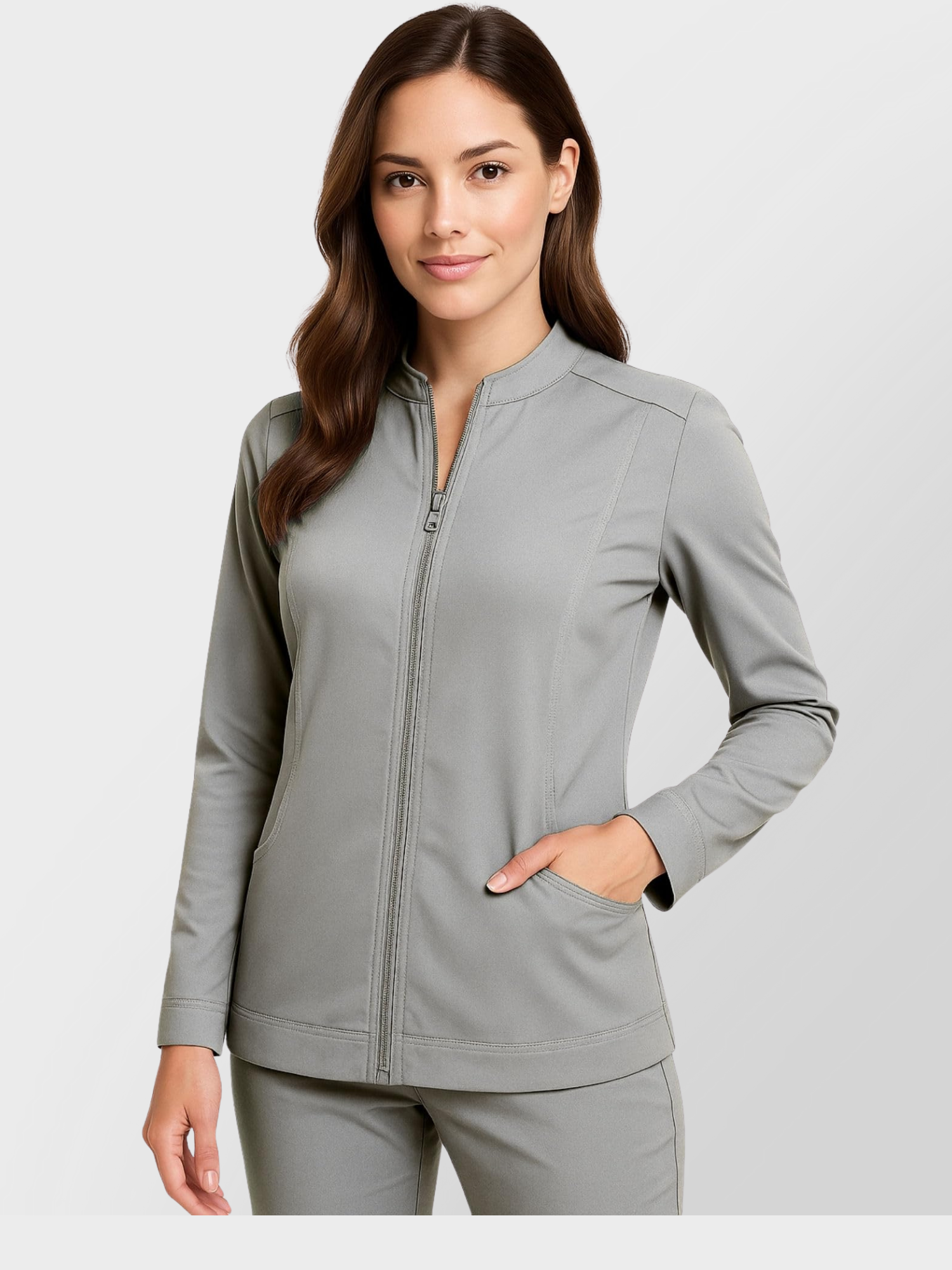 5200M-SCRUB JACKET-GREY- Main Img