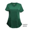 Hunter-Green-Womens-Scrub-Top-Shirt-Mock-Wrap-Soft-Modern-Fit-V-Neck-2-Pockets