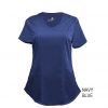 Navy-Womens-Scrub-Top-Shirt-Mock-Wrap-Soft-Modern-Fit-V-Neck-2-Pockets