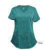 Teal-Womens-Scrub-Top-Shirt-Mock-Wrap-Soft-Modern-Fit-V-Neck-2-Pockets