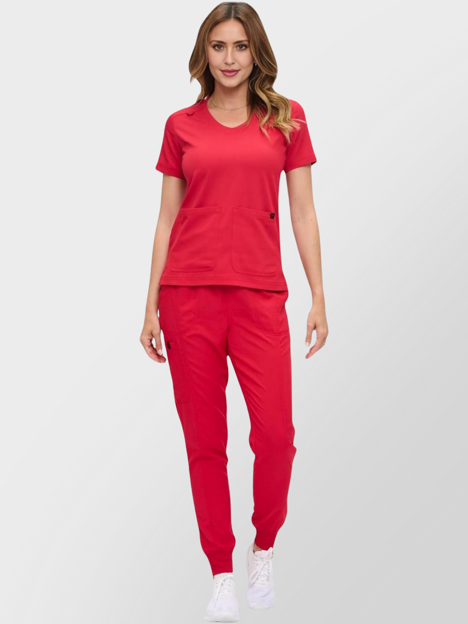 8103M-WOMEN SCRUB SET-RED- Main Img
