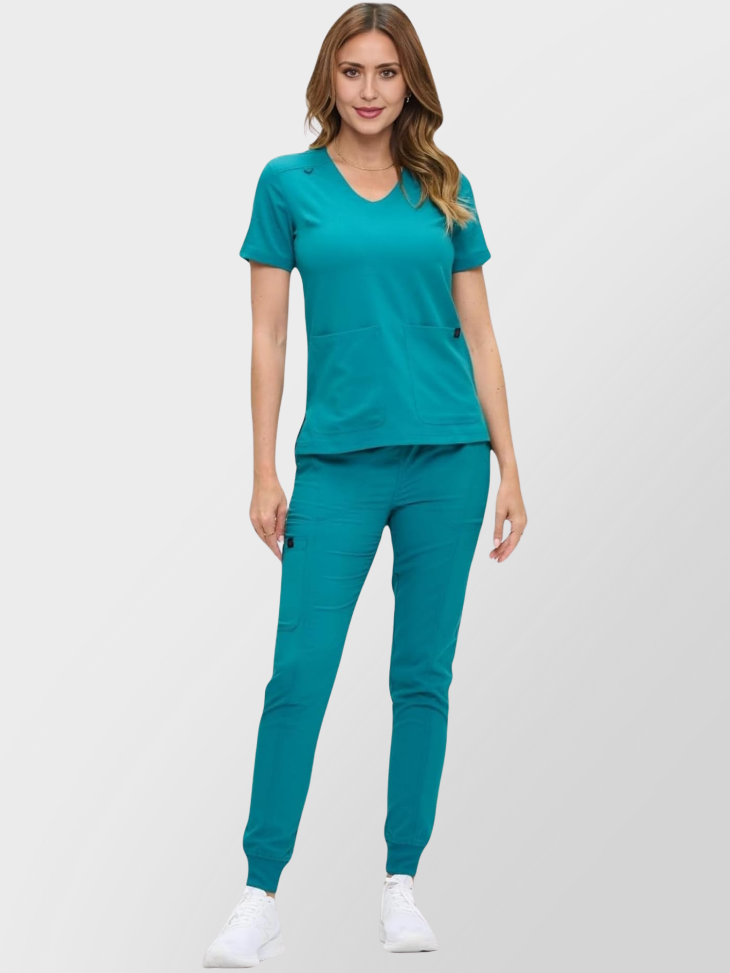 8103M-WOMEN SCRUB SET-TEAL- Main Img