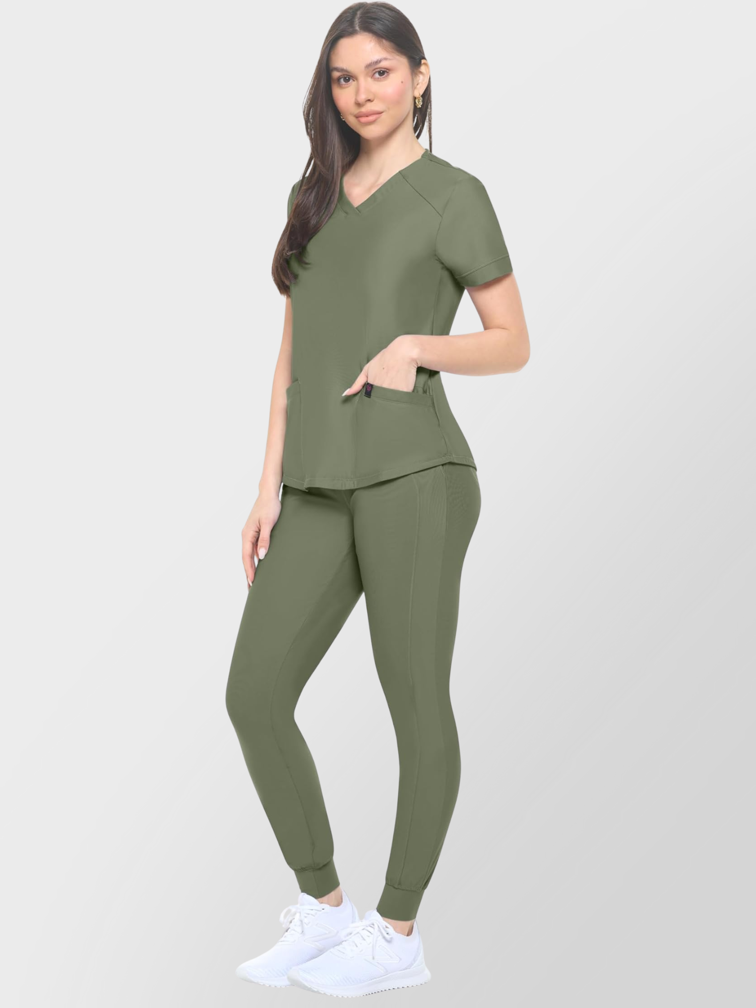8700M-JOGGER SCRUB SET-OLV-Main img