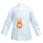 Long Sleeve Chef Coat Knot Button Chef Coat-Easy-Care Twill - Image 7