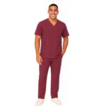 M&M SCRUBS Men's Scrub Set - Stretch V-Neck Multi-Pocket Mens Medical Uniform Scrubs Top & Cargo Pants (STYLE 3400) - Image 2