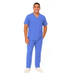 M&M SCRUBS Men's Scrub Set - Stretch V-Neck Multi-Pocket Mens Medical Uniform Scrubs Top & Cargo Pants (STYLE 3400) - Image 3