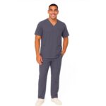 M&M SCRUBS Men's Scrub Set - Stretch V-Neck Multi-Pocket Mens Medical Uniform Scrubs Top & Cargo Pants (STYLE 3400) - Image 4