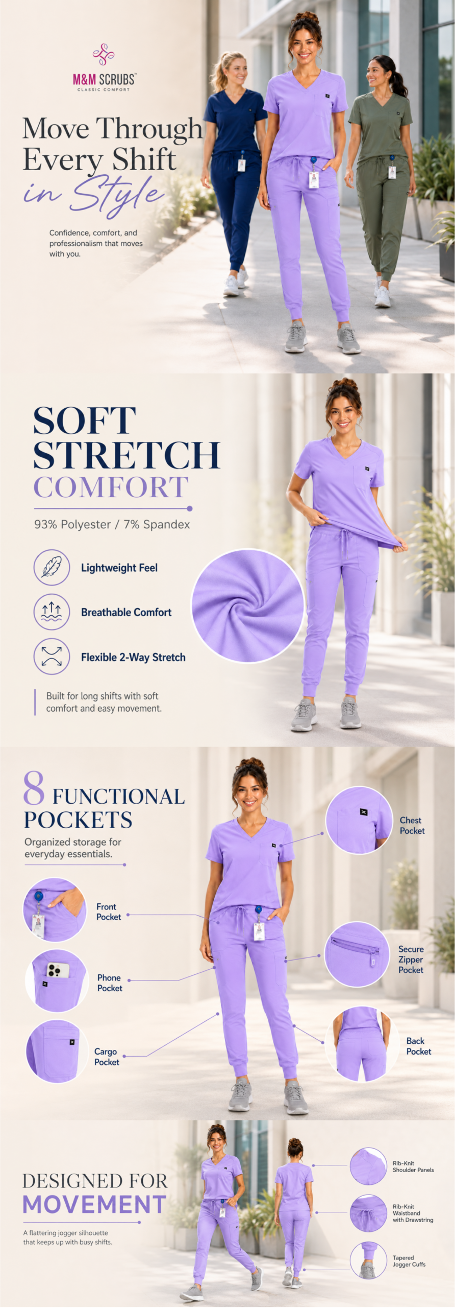 M&M Scrubs Style 4887 Description Banner