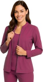 M&M SCRUBS Women's Ultra Soft Front Zip Warm-Up Scrub Jacket ( STYLE 5200 ) - Image 3