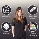 M&M SCRUBS Women's Super Soft, Ultra Comfort Stretch Mock Wrap Scrub Top ( STYLE 8119 ) - Image 3