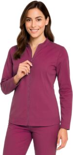 M&M SCRUBS Women's Ultra Soft Front Zip Warm-Up Scrub Jacket ( STYLE 5200 ) - Image 2