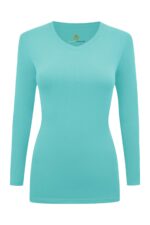 M&M SCRUBS Women's Under Scrub Tee V-Neck Long Sleeve T-Shirt ( STYLE 717 )
