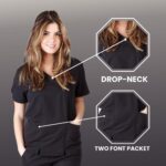 M&M SCRUBS Women's Super Soft, Ultra Comfort Stretch Mock Wrap Scrub Top ( STYLE 8119 ) - Image 4