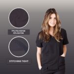 M&M SCRUBS Women's Super Soft, Ultra Comfort Stretch Mock Wrap Scrub Top ( STYLE 8119 ) - Image 2