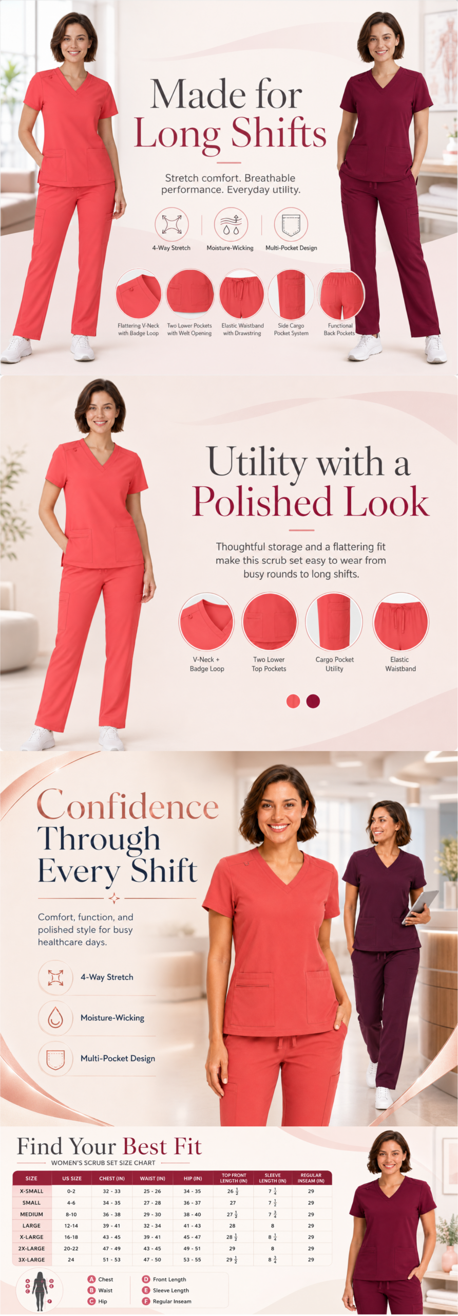 M&M Scrubs Style 8400 Description Banner