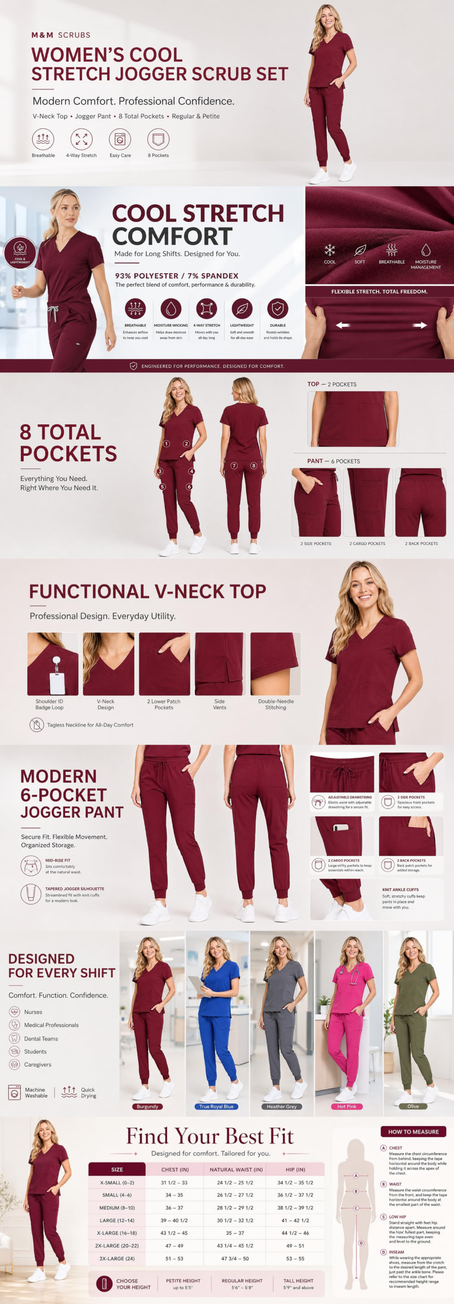 M&M Scrubs Style 8533 Description Banner
