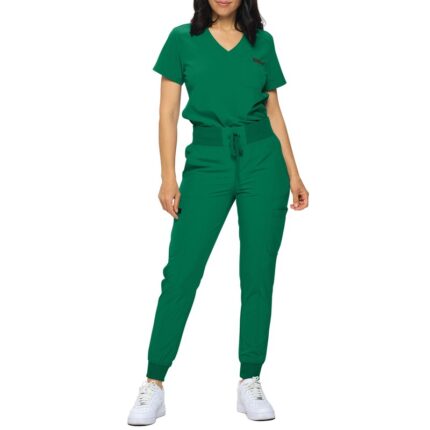 Monarch Uniforms women's Women's Slim-Fit Jogger Scrub Set style 3103 in Hunter Green