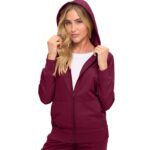 Monarch Uniforms women's Women's Hooded Zip-Up Scrub Jacket style 4301JKT in Burgundy