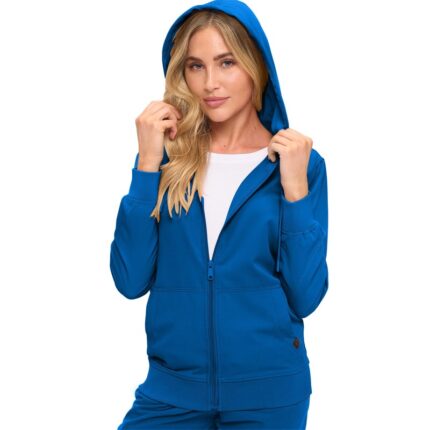 Monarch Uniforms women's Women's Hooded Zip-Up Scrub Jacket style 4301JKT in Royal Blue